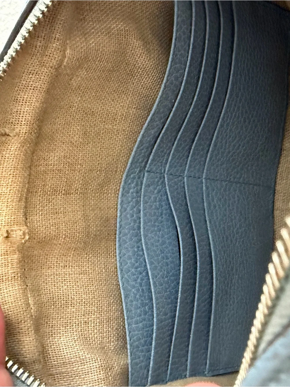 Gucci Brown GG Canvas and Light Blue Leather Crossbody Bag